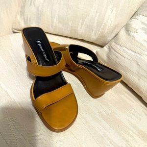 Etienne Aigner sandal, size 8 1/2. 2 inch heel.